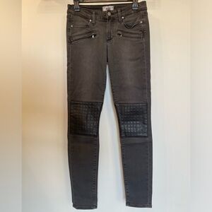 Paige Denim Jeans Moscow No Whiskers Moto Black Fade Skinny low-rise size 27
